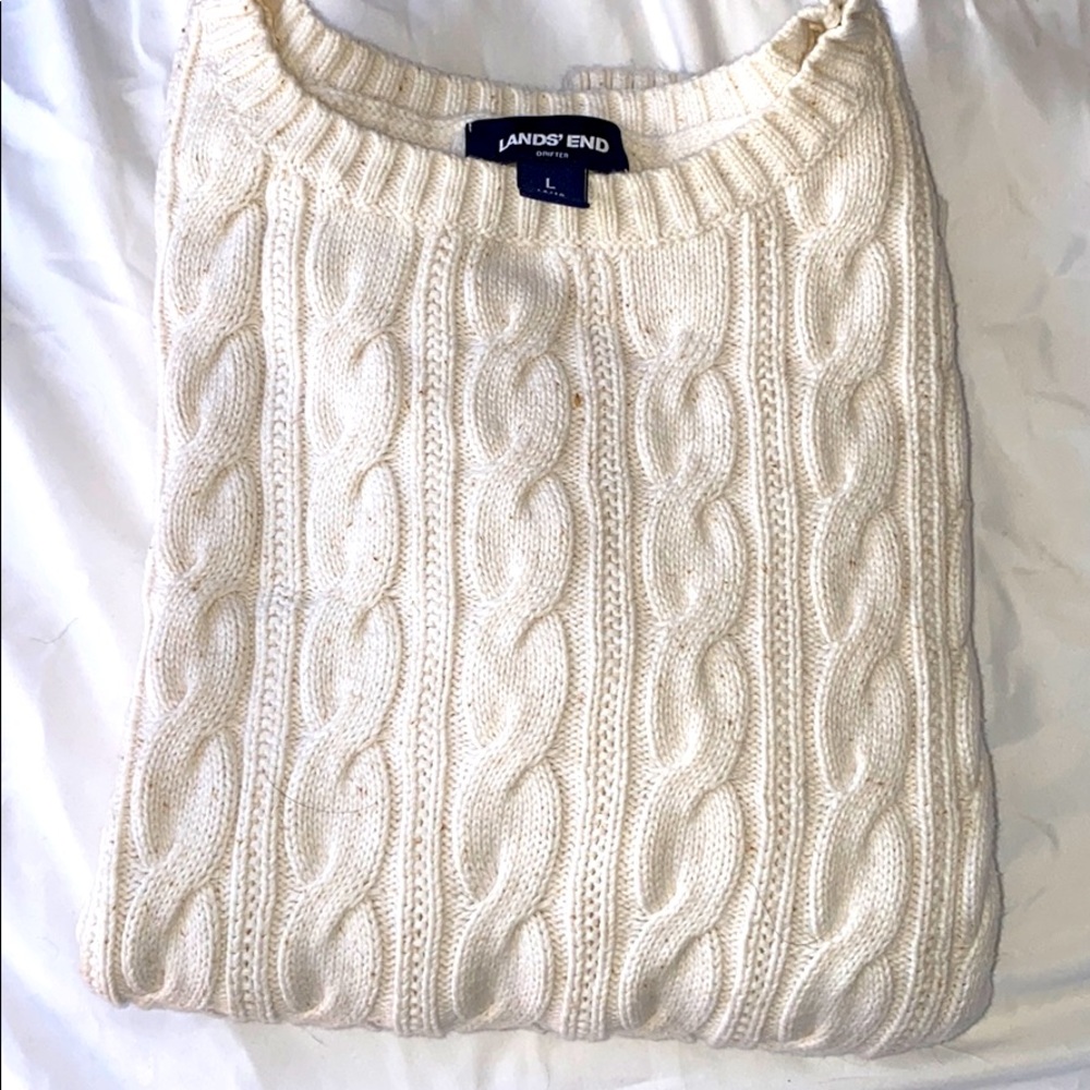 Cream lands end sweater